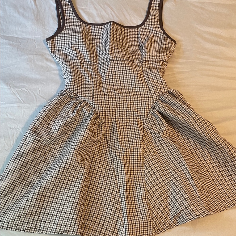 Elegant Black and White Checkered Dress